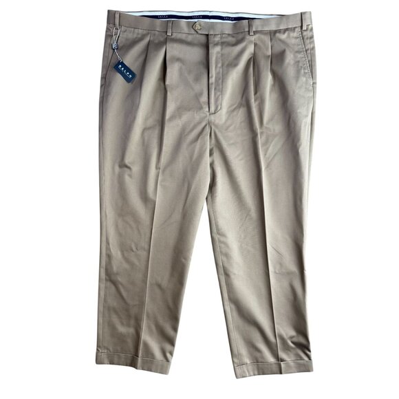 Ralph Lauren Men Tan Pleated Chino Pants 50 NEW Cotton Casual Trousers Old Money - Picture 6 of 7